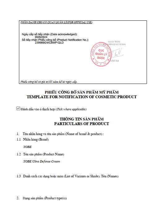 Kem Dưỡng Ban Ngày Phục Hồi Bảo Vệ Da Toàn Diện Yobe Ultra Defense Cream 50mL