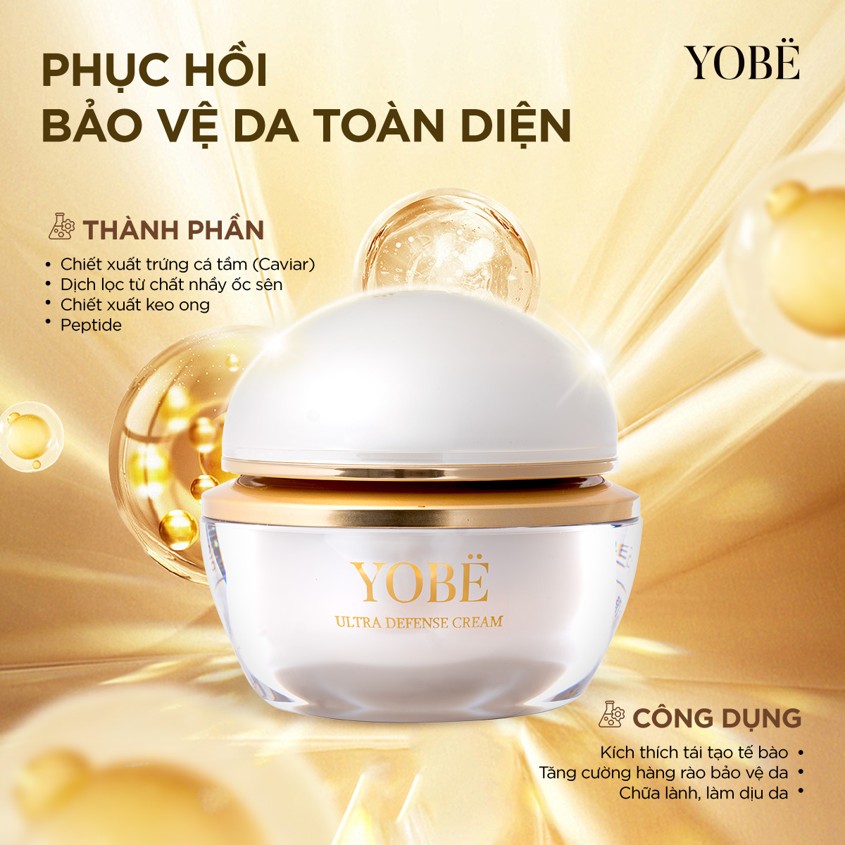 Kem Dưỡng Ban Ngày Phục Hồi Bảo Vệ Da Toàn Diện Yobe Ultra Defense Cream 50mL